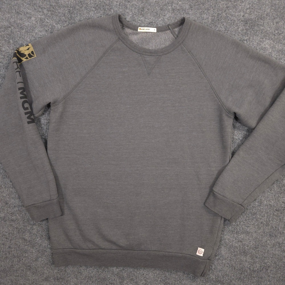 Marine Layer Sweatshirt Mens Small Gray Heather Bet MGM Sports Betting Crewneck